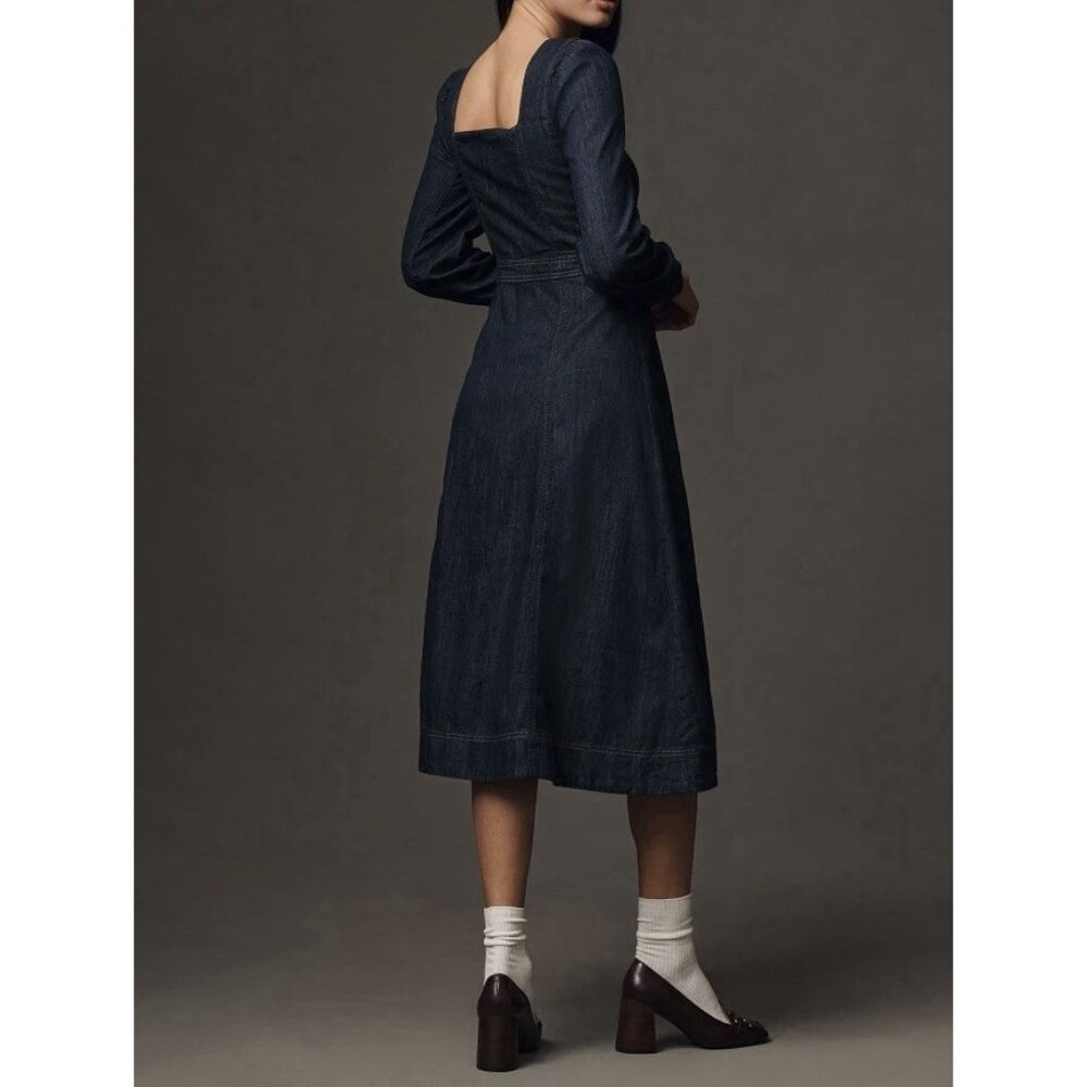 Reformation Navy Blue Button-Down Dress - Picture 9 of 10